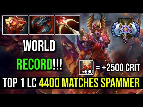 WORLD RECORD!!! Top 1 LC Spammer 4400 Matches +660 Damage Crit Harder Tha PA With Daedalus Dota 2