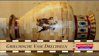 Segment Vase Achilles & Penthesilea drechseln | Esche, Amaranth & angeräucherte Eiche