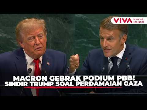 Gebrak Podium, Macron Kritik Trump soal Gaza! Klaim Perdamaian Disorot