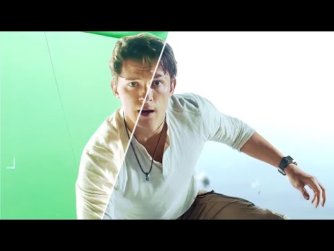 Uncharted Behind The Scenes Vs. The Real Scene  #Shorts #TomHolland