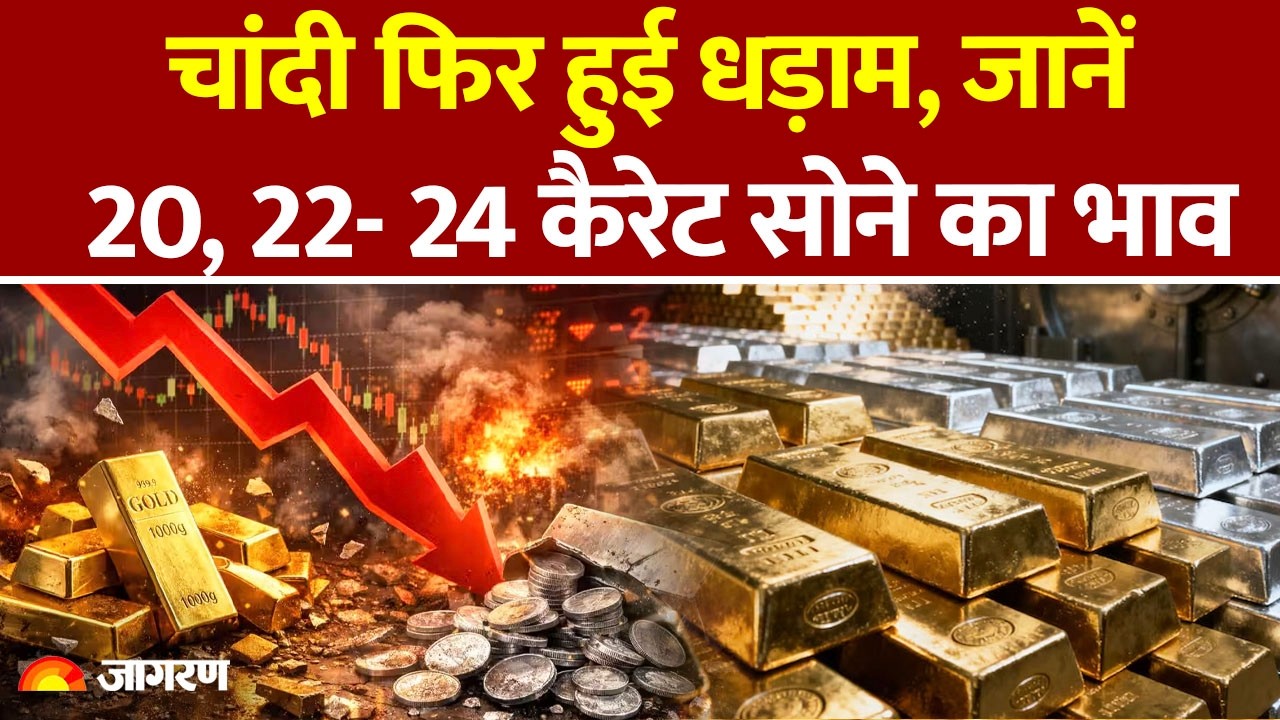 Gold-Silver Rate Today : चांदी फिर हुई धड़ाम, जानें 20, 22- 24 कैरेट सोने का भाव | Gold Price |Silver