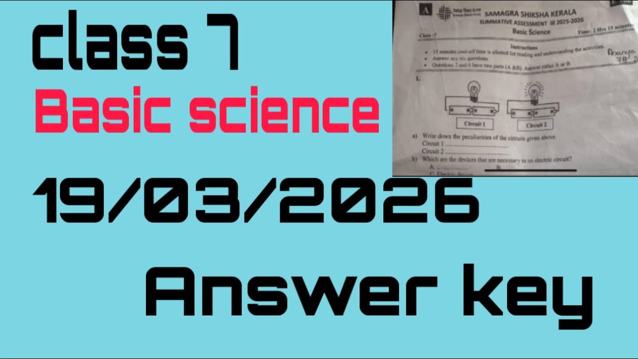 Class 7 Basic Science 2026 SSA Answer Key – Full Solutions!