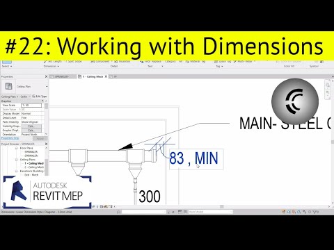 Revit MEP Lesson 22 : Adding dimensions to Drawing