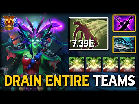 7.39E BROKEN MID Death Prophet | Kaya & Sange + Shiva's Guard | Infinite HP Drain Entire Teams DotA2