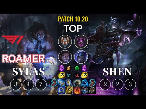 T1 Roamer Sylas vs Shen Top - KR Patch 10.20