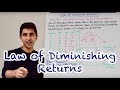Y2 1) Law of Diminishing Returns