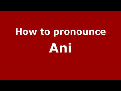 How to pronounce Ani