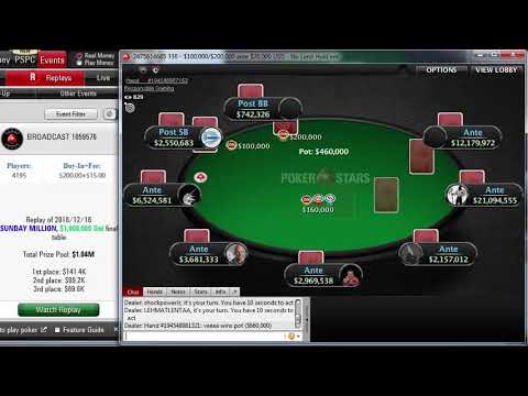 Replay | "veeea", "whata298" Final table PokerStars $215 SUNDAY MILLION, $1,000,000 Gtd Dec 16, 2018
