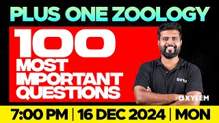 Plus One Christmas Exam Zoology - 100 Most Important Questions | Xylem Plus One