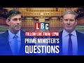 Rishi Sunak vs Keir Starmer at Prime Minister's Questions | Watch Again