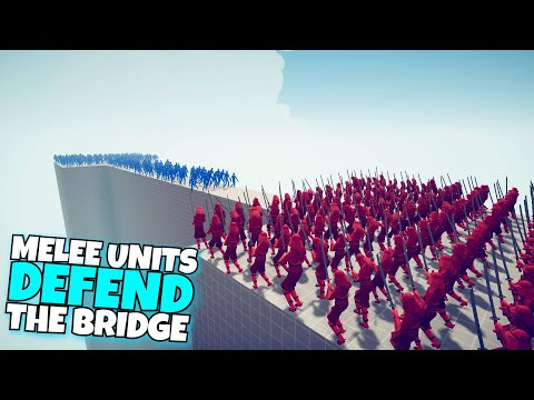 MELEE UNITS DEFENDS THE BRIDGE VS ZOMBIES - Totally Accurate Battle Simulator TABS