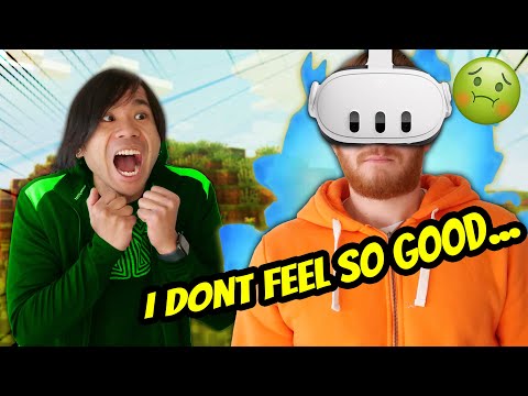 Insane VR Minecraft with Melvin - Friend Freaks Out!