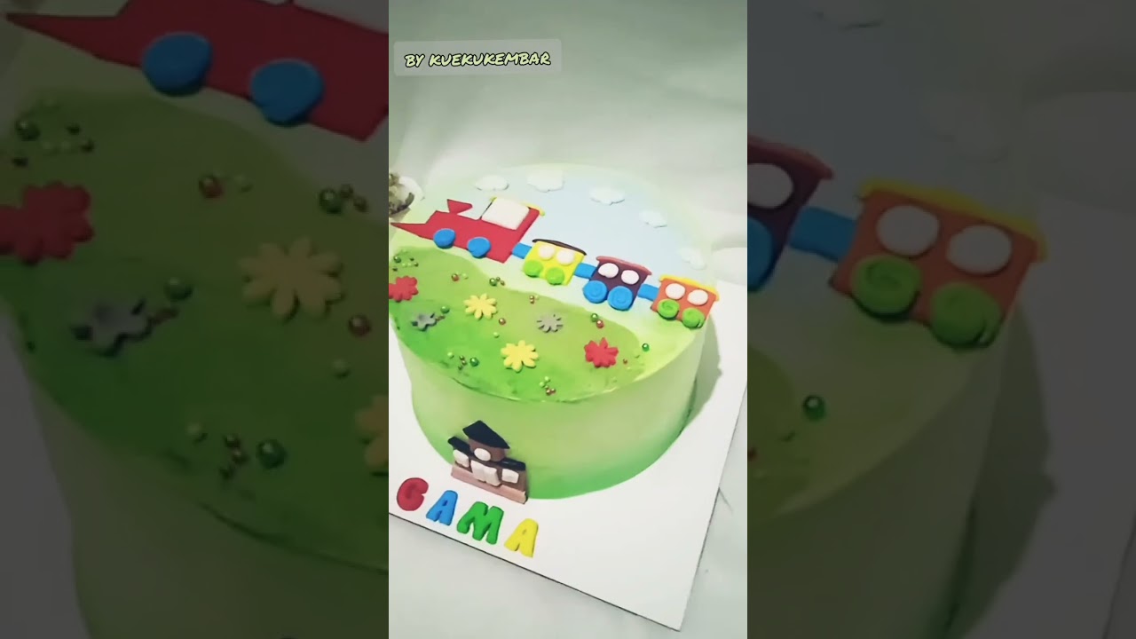 kue ulang tahun kereta api l train b'day cake l train Cartoon cake #cakeultah #cakedecoration