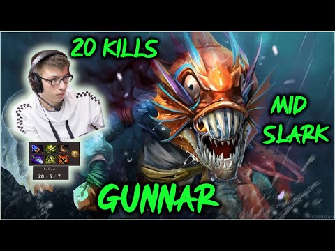 GUNNAR MID SLARK 20 KILLS VS Arteezy and Cr1t NA Pro dota 7.29b full gameplay