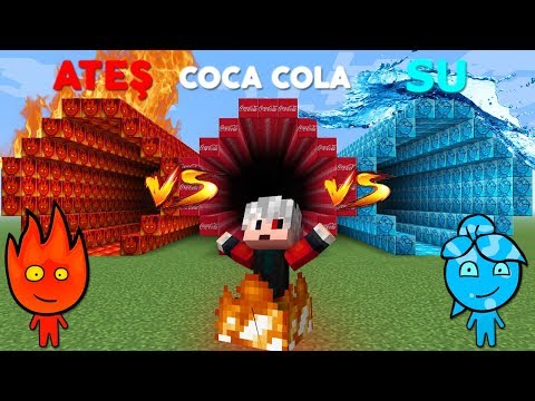 ATEŞ VS COCA COLA VS SU TÜNEL ŞANS BLOKLARI - Minecraft