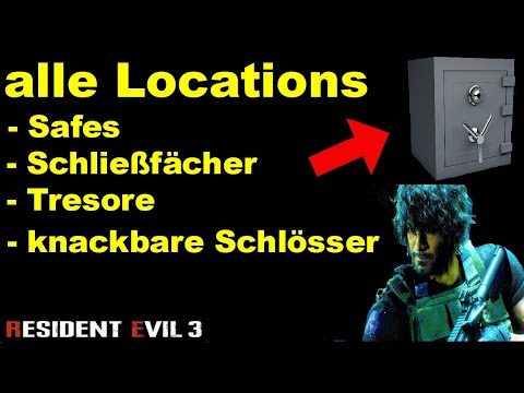 Resident Evil 3 alle Safes Tresore Schließfächer und knackbaren Schlösser Trophy Schlüsselmeister