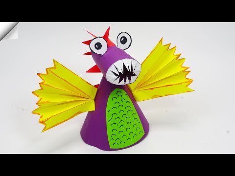 DIY 3D paper DRAGON Moving paper toys
