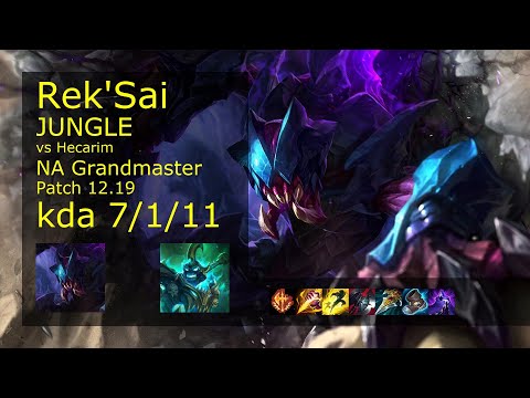Rek'Sai vs Hecarim Jungle - NA 7/1/11 Patch 12.19 Gameplay