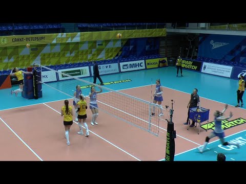 Volleyball. Attack hit. Russia. "Leningradka" St. Petersburg vs "Minchanka" Minsk  