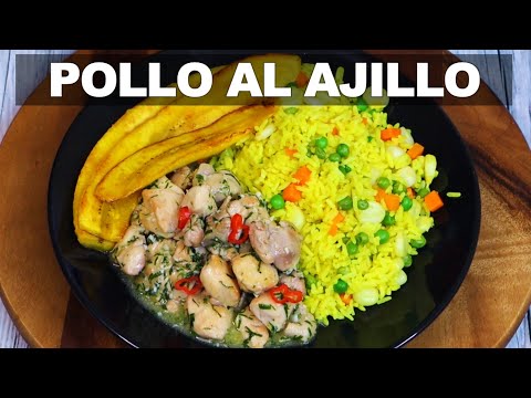 POLLO AL AJILLO CON ARROZ A LA JARDINERA | Receta Fácil y Exquisita | Sabroso