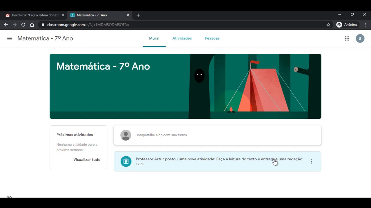 Como o professor faz a devolutiva da Atividade