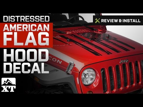 Jeep Wrangler Distressed American Flag Hood Decal (2007-2017 JK) Review & Install