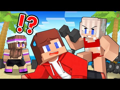 MAIZEN : JJ Beach GYM LOVE CURSE 2 - Minecraft Animation JJ & Mikey / Sister