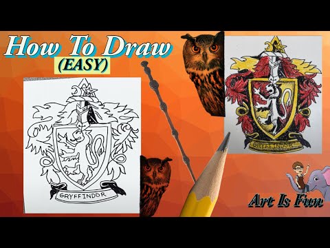 How to draw the Gryffindor Crest from Harry Potter