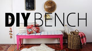 DIY Furniture Makeover:  Shibori Stained Bench