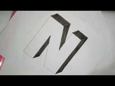 Very Easy!! How To Drawing 3D Floating Letter "N" | Anamorphic Illusion 3D Trick Art on paper  |#3d