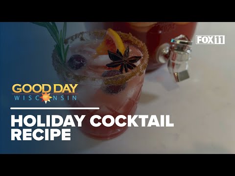 Spiced Bourbon Holiday Punch; Party cocktail or mocktail recipe