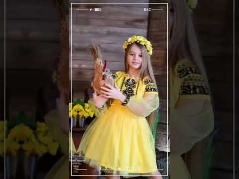 Платье вышиванка для девочки голубая рукав фатин - фото 1 - id-p2234607073