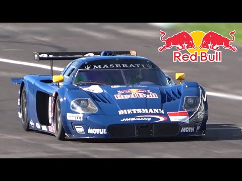 Maserati MC12 GT1 JMB Red Bull - LOUD V12 Engine Sound at Monza Circuit!