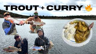 We ALL Caught Trout?! Epic Day at Mundo Lake + Cooking Curry wings!🔥 #rainbowtrout #fishing