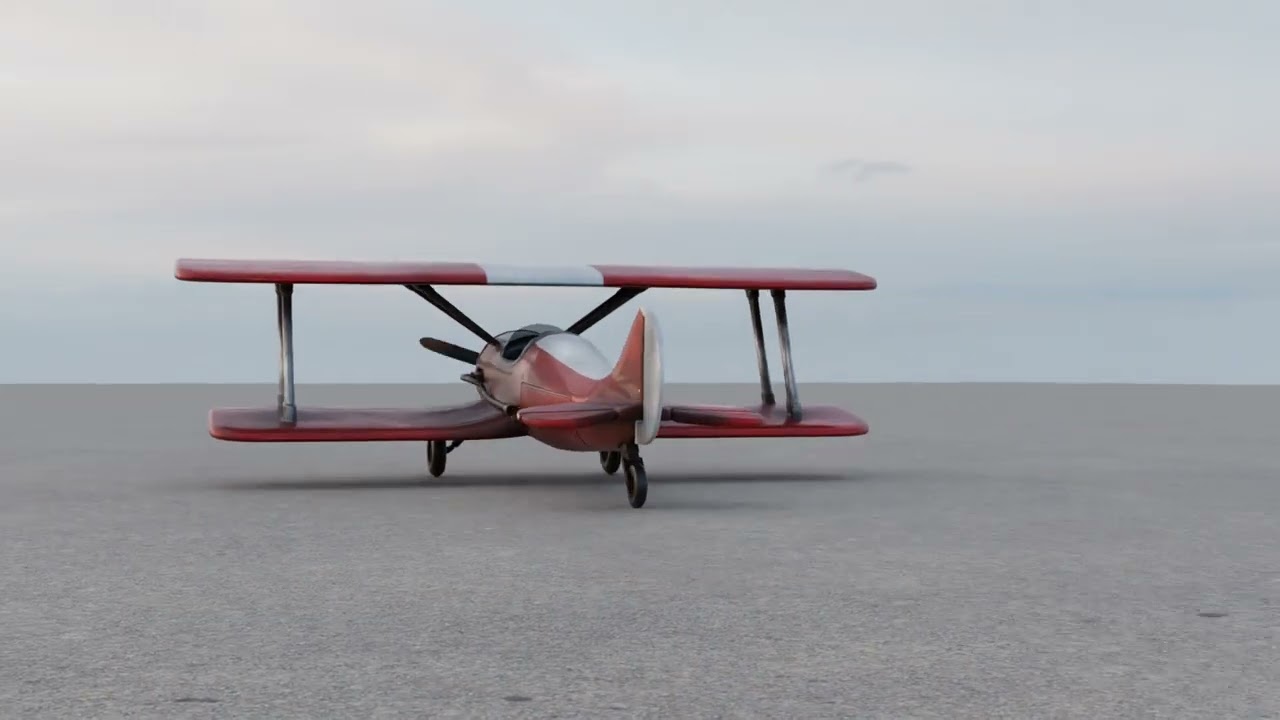 Сучасний біплан 3D Модель