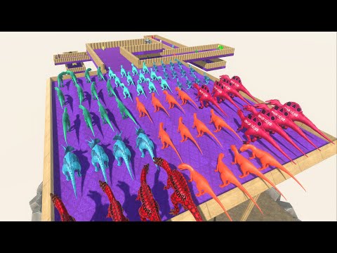 Colored Carnivore Dinosaurs vs All Units Championship - Animal Revolt Battle Simulator