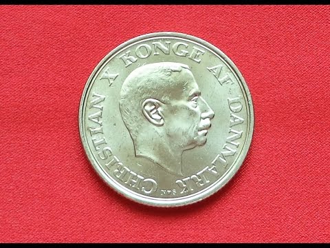 DENMARK SILVER 2 KRONER 1945 -  King's 75th Birthday (Дания 2 Кроны 1945 75 лет Королю)