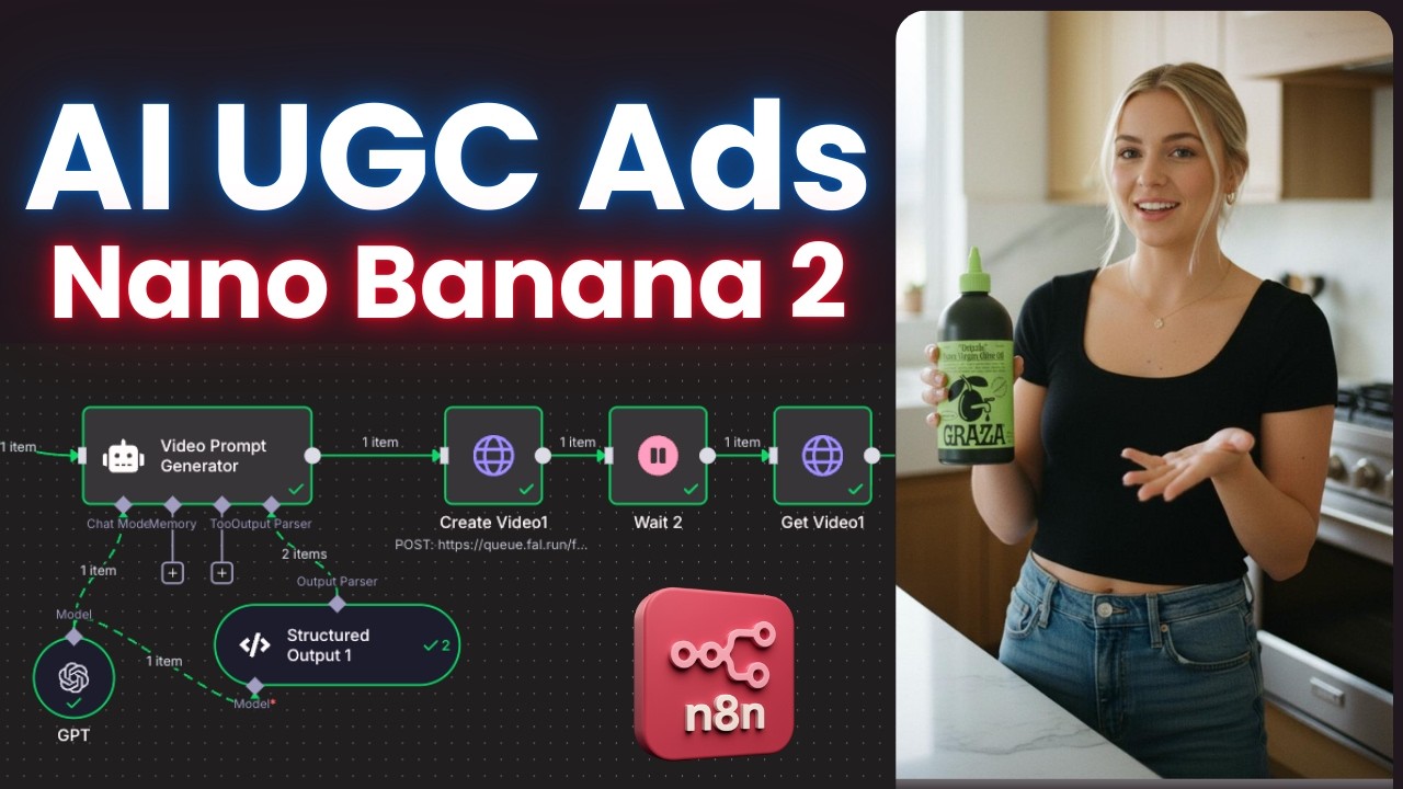 NanoBanana Pro: Infinite AI UGC Ads for ANY Product – Fully Automated (No-Code n8n Tutorial)