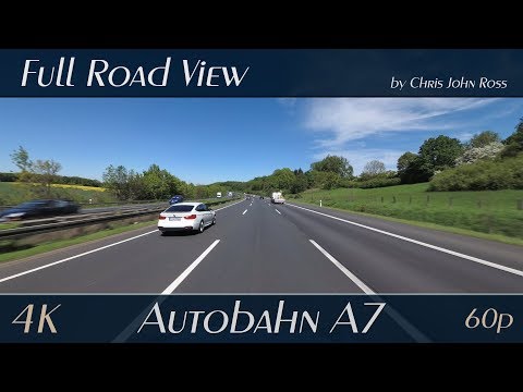 Autobahn (A7), Germany: Hann. Münden - Hedemünden - Dreieck Drammetal - 4K (UHD/2160p/60p) Video
