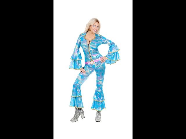 Blåt 70er disko jumpsuit video