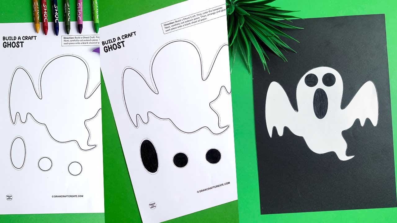 How To Build A Ghost Craft | Halloween Paper Craft | Draw Craft Create