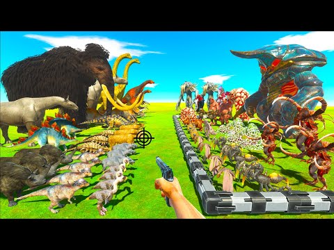Ice Age Animals & Dinosaurs vs Alien Exotica & infernals - Animal Revolt Battle Simulator