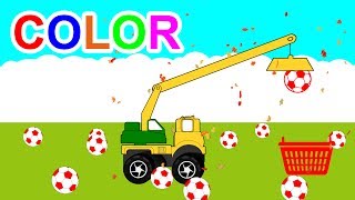 Learn Colors For Kids With Basket Soccer Balls | Learn Colours For Children Toddlers