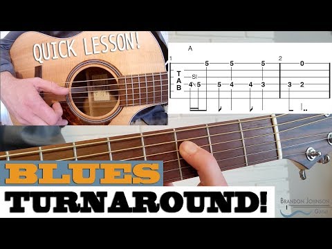 Quick Lesson - Blues Turnaround in A - Fingerstyle Guitar Lesson with TAB