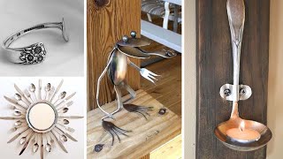 70 Fresh Ideas for Re-Purposing Old Silverware / cutlery DIY projects / Spoon art