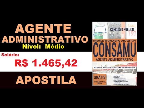 Apostila Concurso CONSAMU PR 2019 Cargo Agente Administrativo