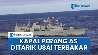 Kapal Perang Terbesar Milik AS Ditarik dari Medan Perang Usai Terbakar, Pergi dari Laut Merah