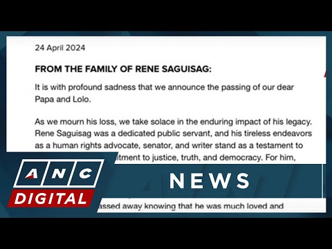 Tributes pour in for human rights defender Rene Saguisag ANC