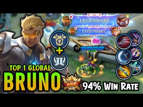 Bruno Best Build Gold Lane!! 94% Win Rate [ Bruno Top 1 Global Build 2025 ] - Mobile Legends