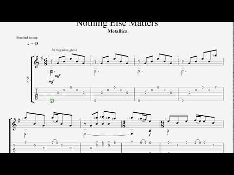 Nothing Else Matters arrangement for guitar tab